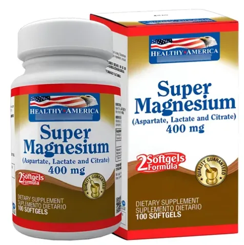 Super Magnesium 400mg Healthy America – 100 Softgels