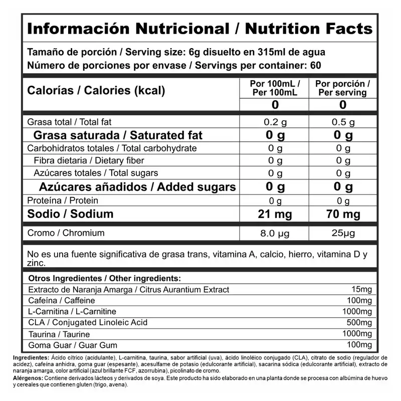 Burner Stack Nutramerican Pote 60 Servicios – Sabor Uva imagen 2